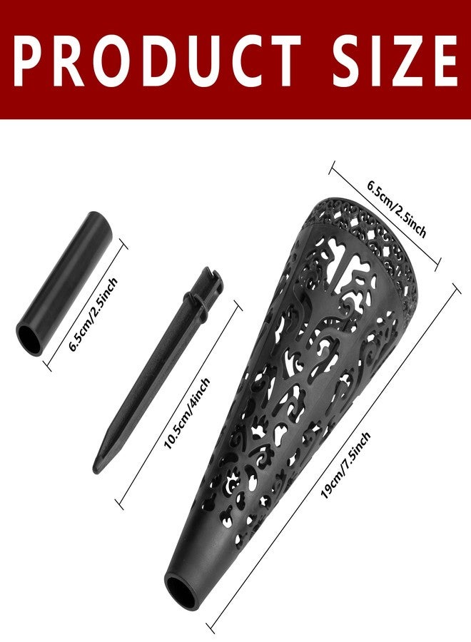 LFUTARI 6 pcs Grave Vase,Memorial Floral Vase, Cemetery Grave Cone Flower Holder, Cemetary Vase with Spike for Grave Decorations,Grave Lawn Memorial(Cone, 6) - Image 2